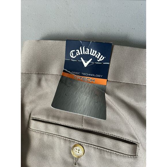 Callaway C-Tech Men Tan Pleated Front Golf Pants sz 36x30 - Picture 3 of 10
